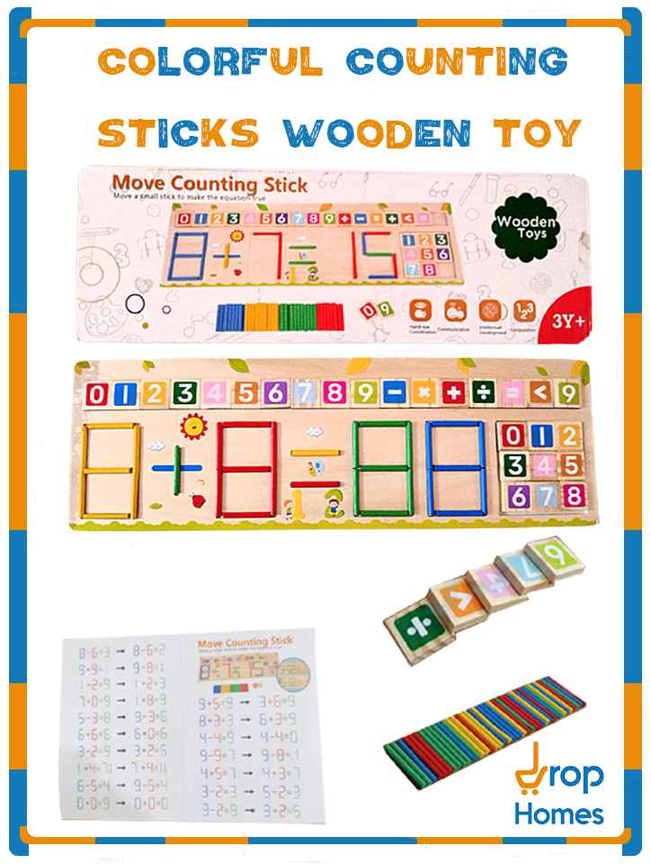 Colorful Counting Sticks Wooden Toy