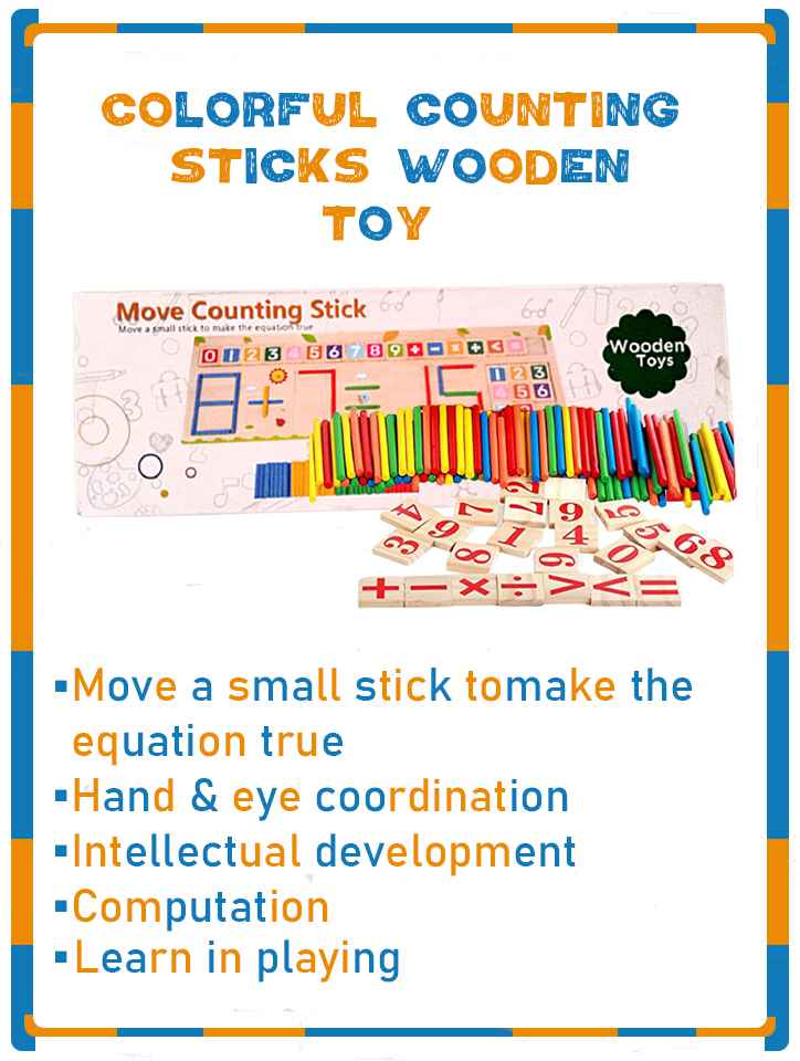 Colorful Counting Sticks Wooden Toy